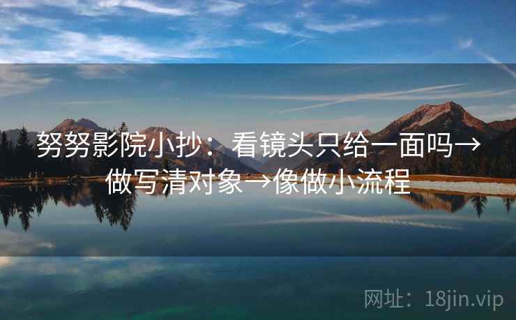 努努影院小抄：看镜头只给一面吗→做写清对象→像做小流程