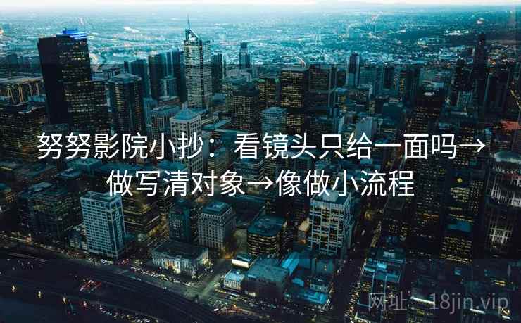 努努影院小抄：看镜头只给一面吗→做写清对象→像做小流程