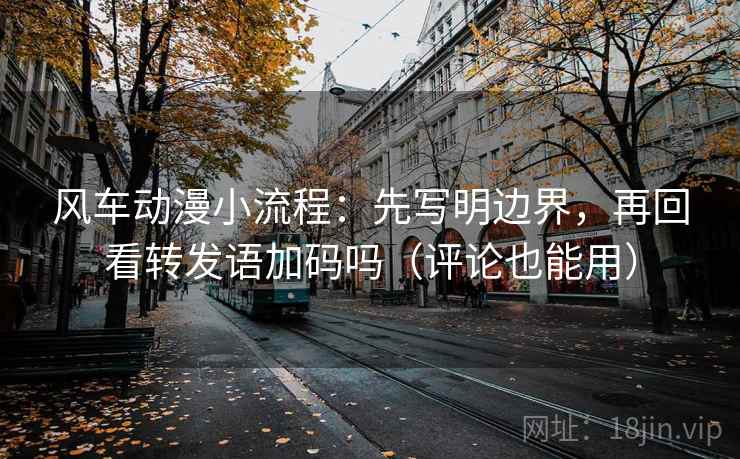 风车动漫小流程：先写明边界，再回看转发语加码吗（评论也能用）